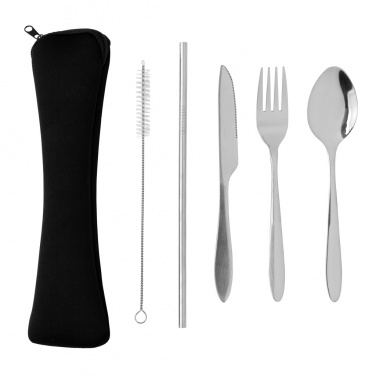Logo trade promotional gift photo of: 4 PCS stainless steel re-usable cutlery set