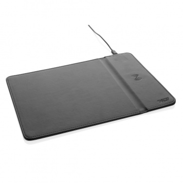 Logo trade promotional gifts image of: Swiss Peak RCS recycled PU 10W wireless charging mousepad