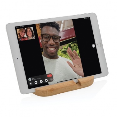 Logo trade promotional giveaways image of: Bamboo tablet and phone holder
