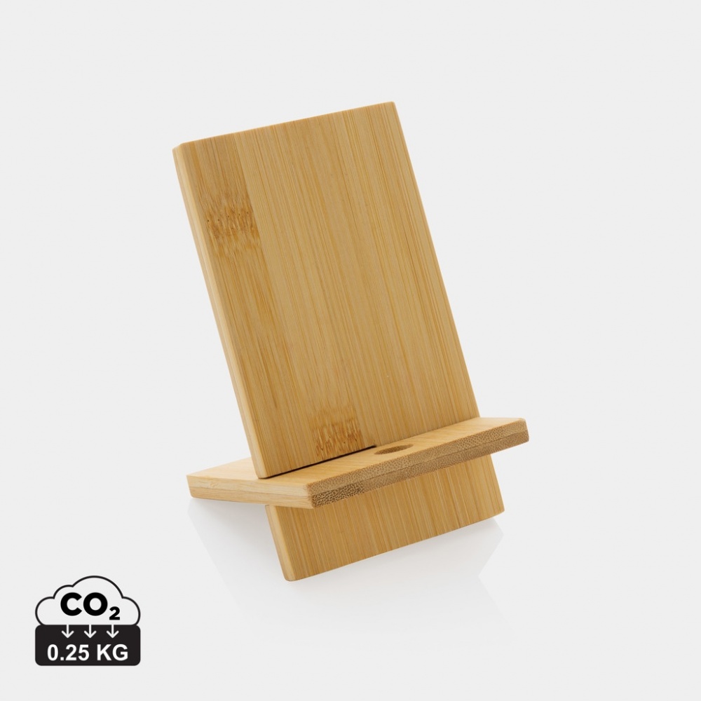 Logo trade corporate gifts image of: Bamboo phone stand in kraft box