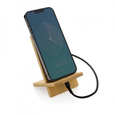 Logo trade promotional items picture of: Bamboo phone stand in kraft box