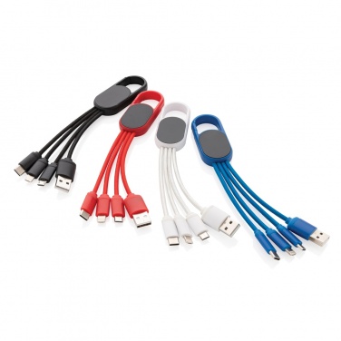 Logo trade business gift photo of: 4-in-1 cable with carabiner clip