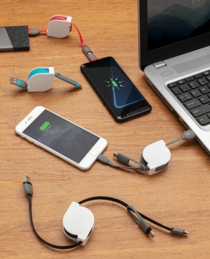 Logo trade corporate gift photo of: 3-in-1 retractable cable