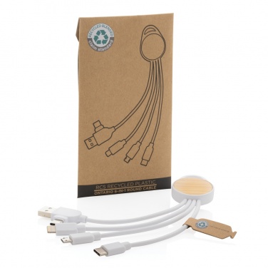 Logo trade promotional giveaways picture of: RCS recycled plastic Ontario 6-in-1 round cable