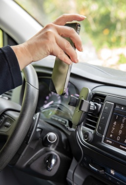 Logo trade promotional gift photo of: RCS recycled plastic 10W wireless charging car holder