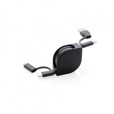 Logo trade promotional gifts picture of: RCS standard recycled plastic and TPE 6-in-1 cable