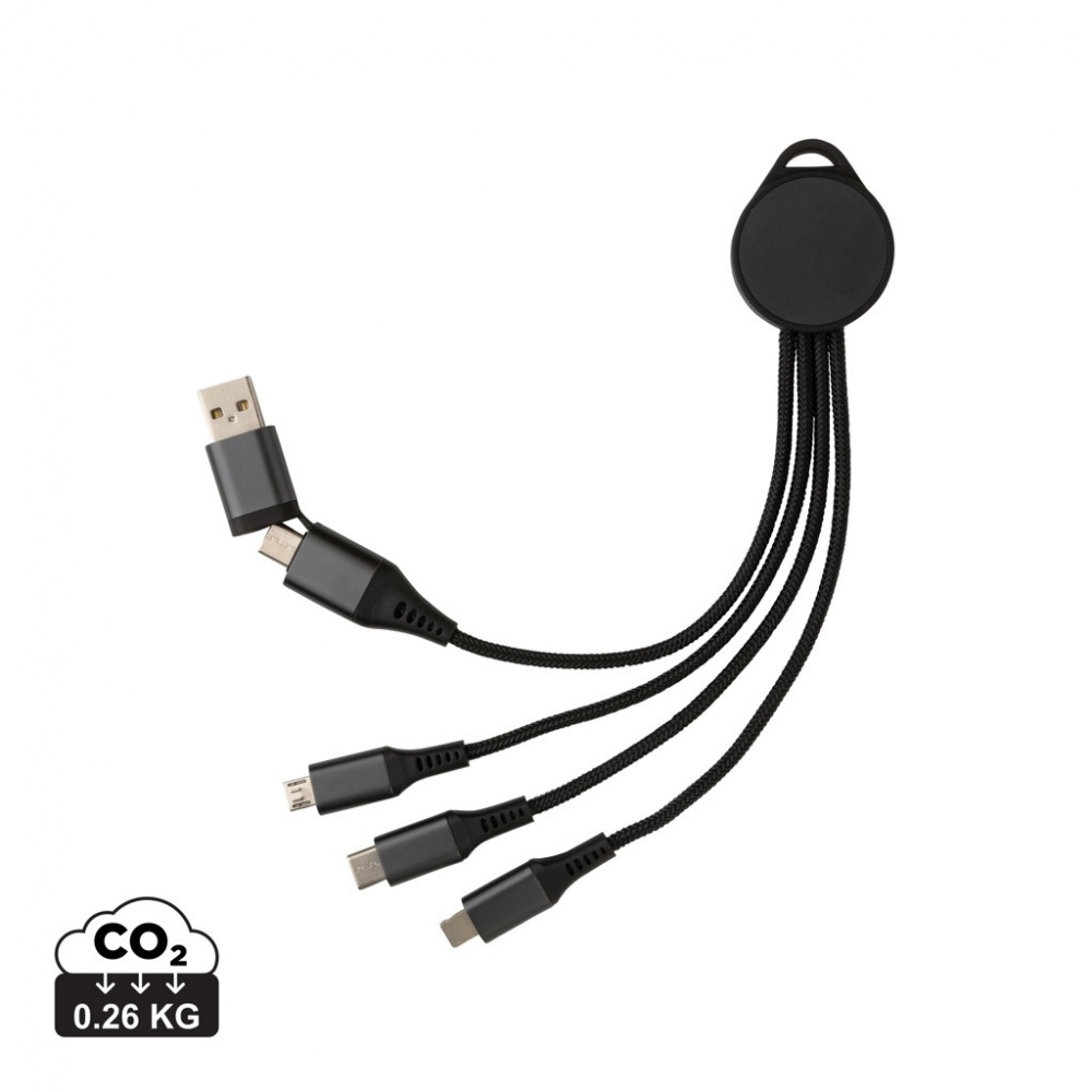 Logo trade promotional giveaways picture of: Terra RCS recycled aluminium 6-in-1 charging cable