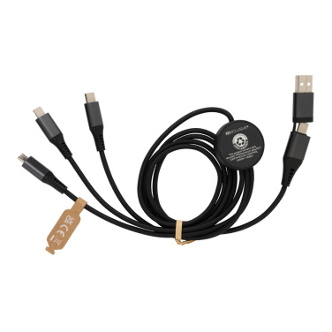 Logo trade promotional product photo of: Terra RCS recycled aluminium 120cm 6-in-1 cable
