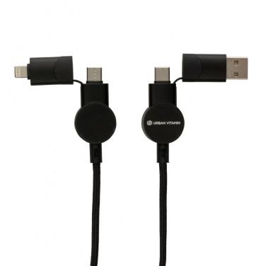 Logo trade business gift photo of: Oakland RCS recycled plastic 6-in-1 fast charging 45W cable