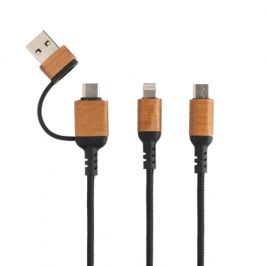 Logotrade advertising product picture of: Ohio RCS certified recycled plastic 6-in-1 cable