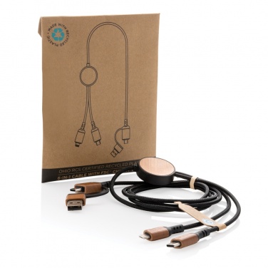 Logotrade promotional item image of: Ohio RCS certified recycled plastic 6-in-1 cable