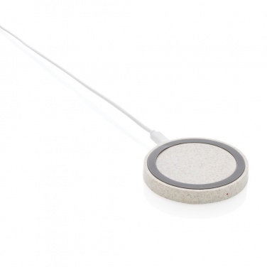 Logotrade promotional gift picture of: Wheat Straw 5W round wireless charging pad