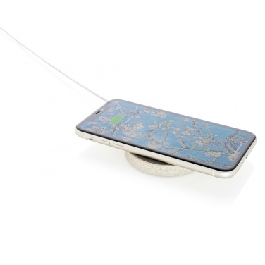 Logotrade corporate gift picture of: Wheat Straw 5W round wireless charging pad