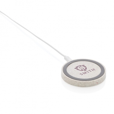 Logotrade corporate gifts photo of: Wheat Straw 5W round wireless charging pad