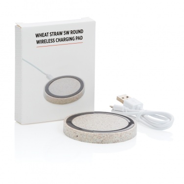 Logotrade promotional products photo of: Wheat Straw 5W round wireless charging pad