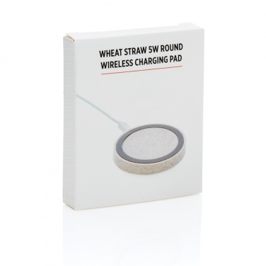 Logo trade advertising products image of: Wheat Straw 5W round wireless charging pad