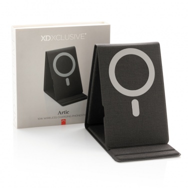 Logo trade business gift photo of: Artic Magnetic 10W wireless charging phone stand
