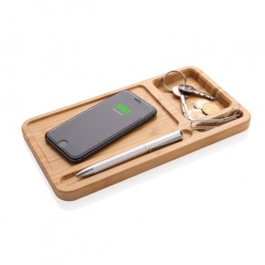 Logotrade promotional giveaway image of: Bamboo desk organiser 10W wireless charger