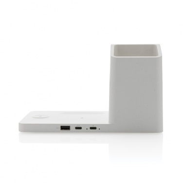 Logotrade advertising product image of: Ontario recycled plastic & bamboo 3-in-1 wireless charger