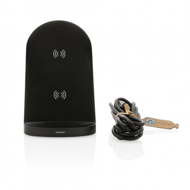 Logo trade promotional products image of: RCS recycled plastic double coil wireless stand 15W