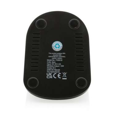 Logo trade corporate gifts picture of: RCS recycled plastic double coil wireless stand 15W