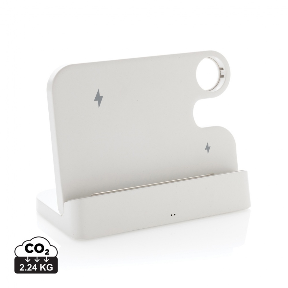 Logotrade advertising products photo of: Joltz RCS recycled plastic dual 15W charger with iWatch slot