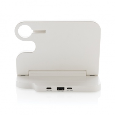 Logo trade corporate gifts picture of: Joltz RCS recycled plastic dual 15W charger with iWatch slot