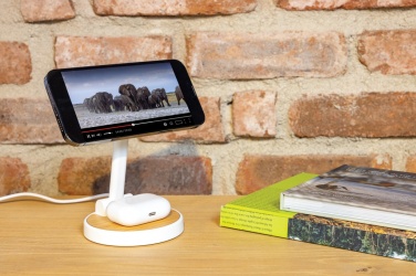 Logo trade promotional giveaways picture of: Ontario RCS rplastic 15W magnetic charging 2 in 1 stand