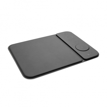Logo trade advertising product photo of: Swiss peak RCS recycled PU 15W 3 in 1 charging mousepad