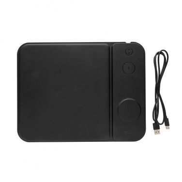 Logotrade promotional giveaway image of: Swiss peak RCS recycled PU 15W 3 in 1 charging mousepad
