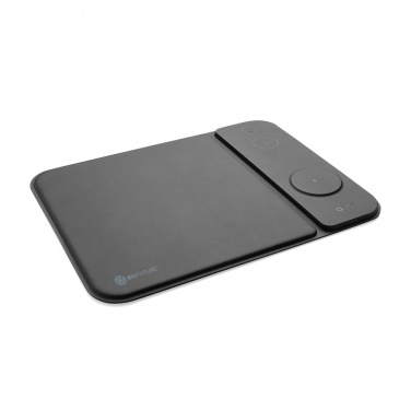 Logo trade advertising product photo of: Swiss peak RCS recycled PU 15W 3 in 1 charging mousepad