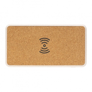Logotrade promotional giveaway picture of: Cork and Wheat Straw 8.000 mAh 5W wireless powerbank