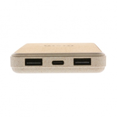 Logo trade promotional products image of: Cork and Wheat Straw 8.000 mAh 5W wireless powerbank
