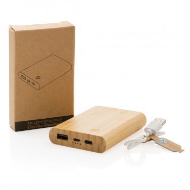 Logotrade promotional item picture of: Bamboo 5.000 mAh powerbank