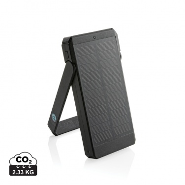Logo trade advertising product photo of: Skywave RCS recycled plastic solar powerbank 10000 mAh
