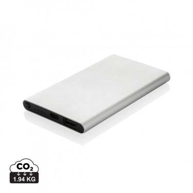Logo trade corporate gift photo of: RCS recycled plastic/aluminum 4000 mah powerbank with type C
