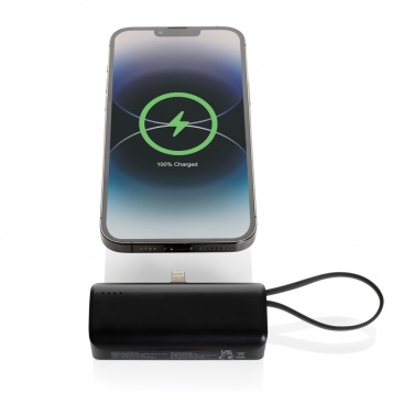 Logotrade promotional product picture of: Powerlink RCS rplastic 3000 mAh powerbank iOS connector