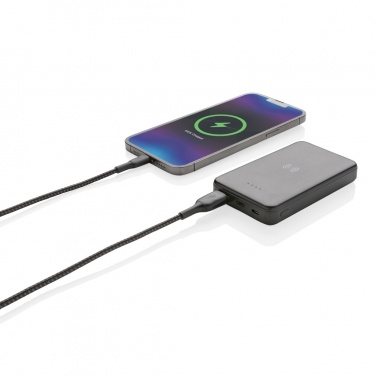 Logo trade promotional item photo of: RCS recycled plastic 5.000 mAh 5W wireless powerbank