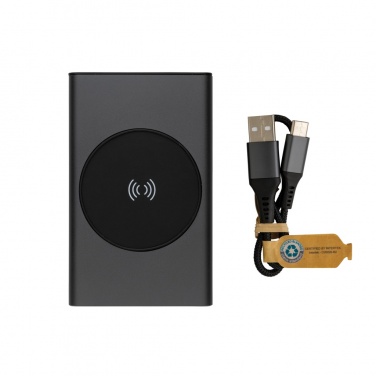 Logotrade promotional giveaway image of: Terra RCS recycled aluminium 5000 mAh powerbank 5W wireless
