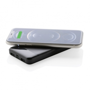 Logo trade promotional gifts image of: RCS standard recycled plastic wireless powerbank