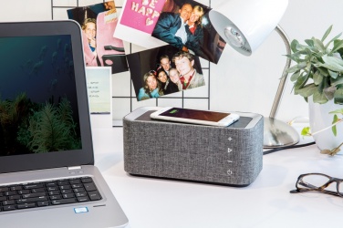 Logo trade promotional gift photo of: Vogue wireless charging speaker