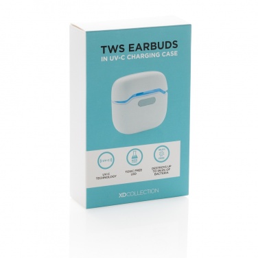 Logotrade business gift image of: TWS earbuds in UV-C sterilising charging case