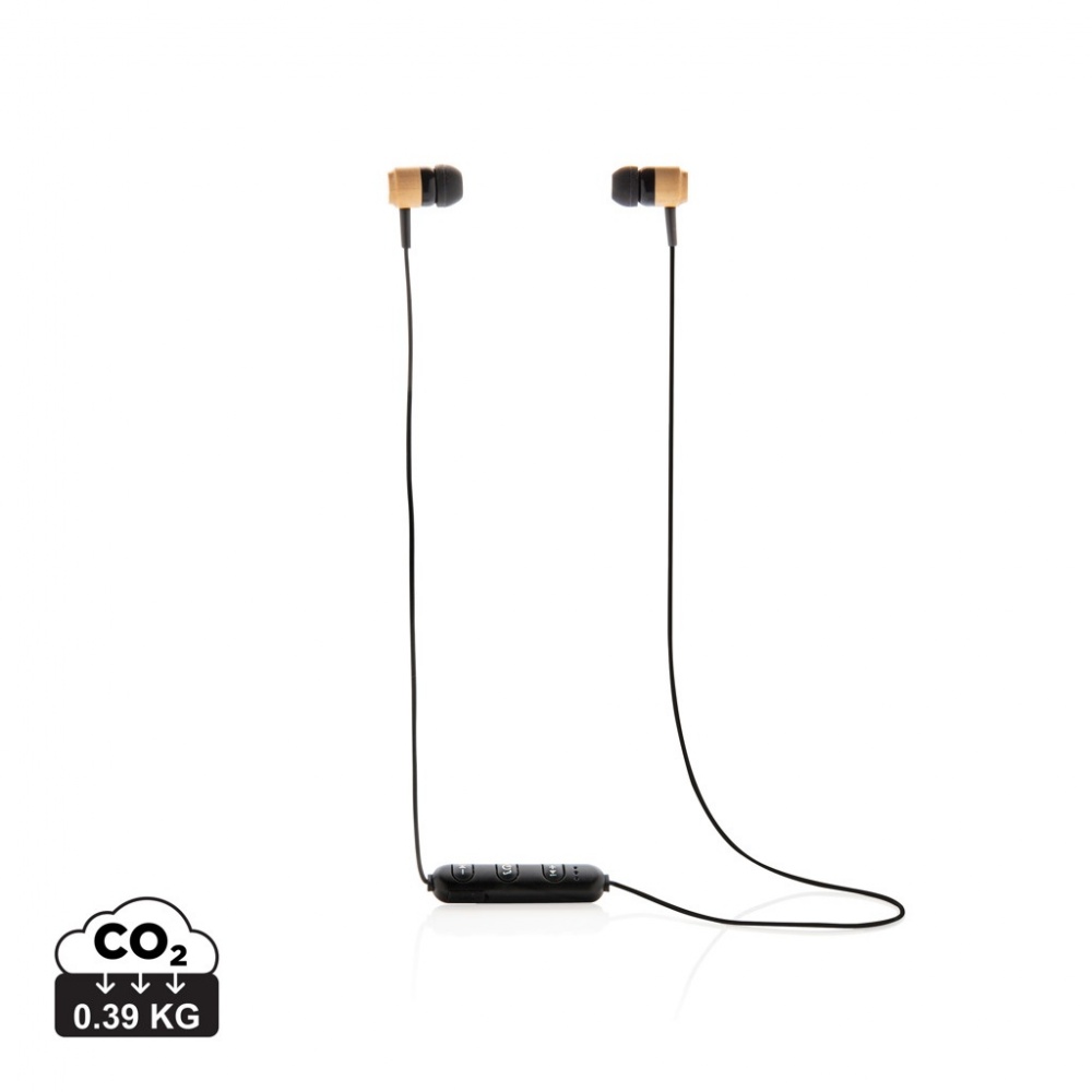 Logotrade advertising product picture of: Bamboo wireless earbuds