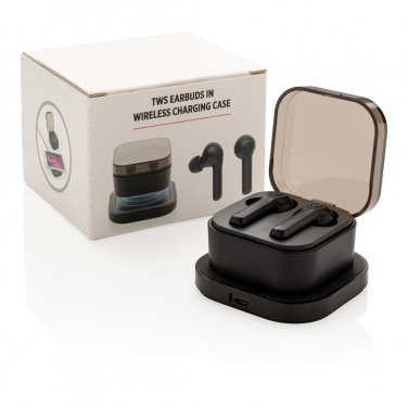 Logo trade advertising product photo of: TWS earbuds in wireless charging case