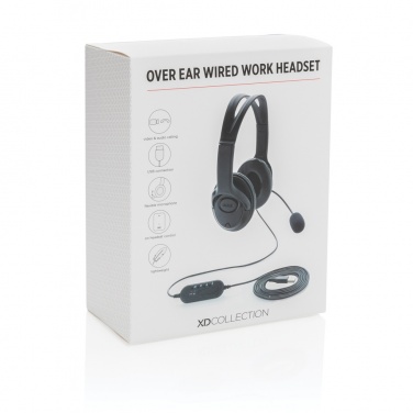 Logotrade promotional giveaway picture of: Over ear wired work headset