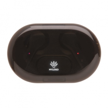 Logo trade promotional gifts picture of: Light up logo TWS earbuds in charging case