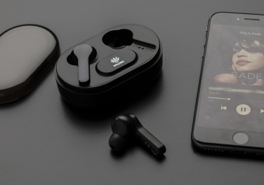 Logotrade promotional items photo of: Light up logo TWS earbuds in charging case