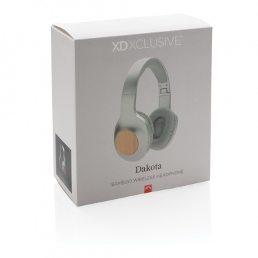 Logo trade promotional giveaways picture of: Dakota Bamboo wireless headphone