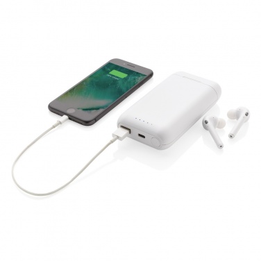 Logo trade advertising products image of: Liberty TWS earbuds with 5.000 mAh powerbank
