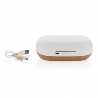 Logo trade corporate gifts image of: Oregon RCS recycled plastic and cork 10W speaker
